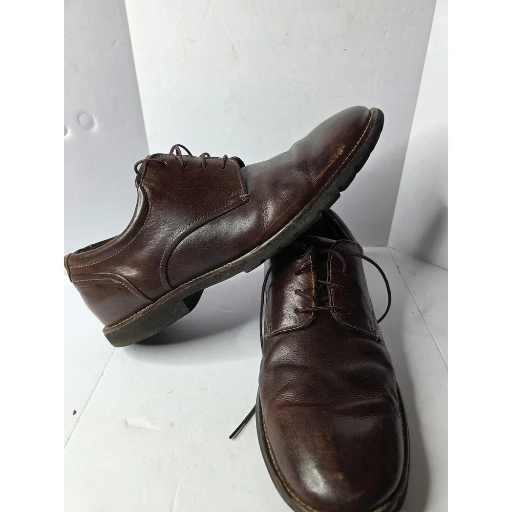 Rockport Mens V74225 Brown Leather Plain Toe‎ Oxford Dress Shoes Size 10 M